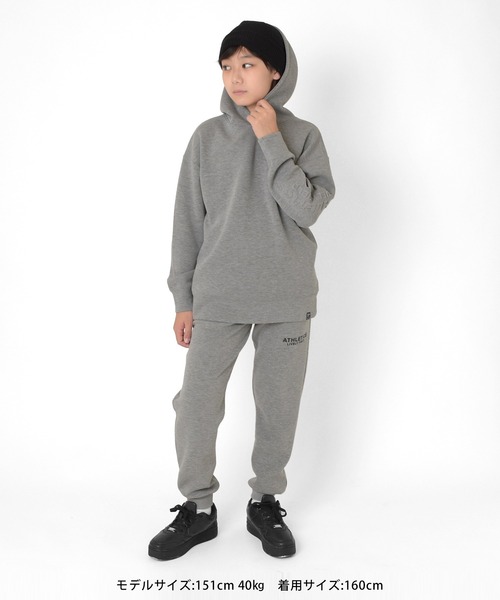 GLAZOS（グラソス）の「ダンボールニット・エンボスパーカー【セットアップ対応】（パーカー・キッズ・グレー/ブルー/ブラック・150cm/160cm/140cm/170cm）」の4枚目の写真