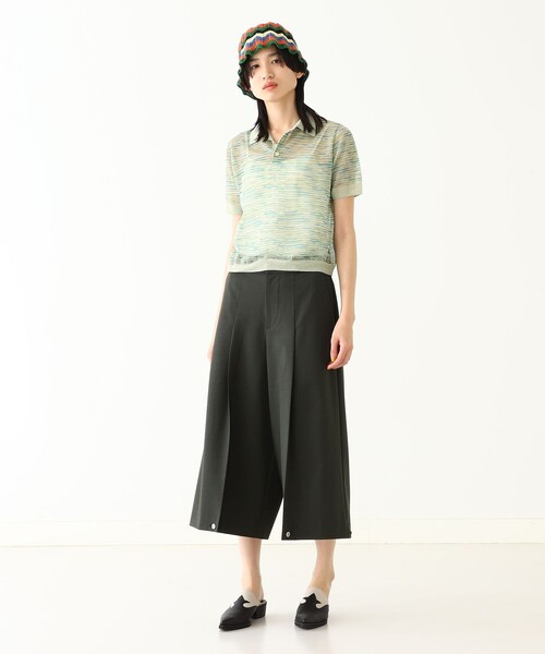 BEAMS BOY（ビームスボーイ）の「maturely / Rame Open Work Polo Shirt（ポロシャツ・レディース・イエロー系その他4/パープル・0/1）」の3枚目の写真