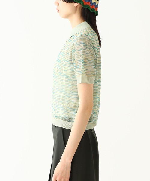 BEAMS BOY（ビームスボーイ）の「maturely / Rame Open Work Polo Shirt（ポロシャツ・レディース・イエロー系その他4/パープル・0/1）」の6枚目の写真