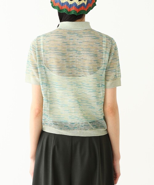 BEAMS BOY（ビームスボーイ）の「maturely / Rame Open Work Polo Shirt（ポロシャツ・レディース・イエロー系その他4/パープル・0/1）」の7枚目の写真