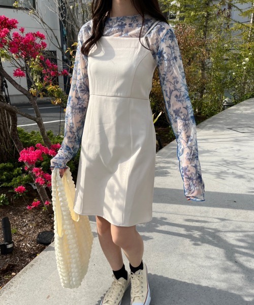 nemne store（ネンネストア）の「【低身長用サイズあり】ミニキャミワンピース（ワンピース・レディース・アイボリー/ブラック・SMALL/MEDIUM）」の3枚目の写真