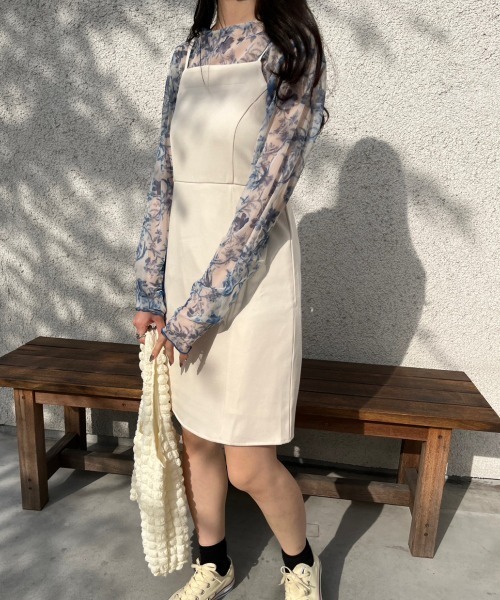 nemne store（ネンネストア）の「【低身長用サイズあり】ミニキャミワンピース（ワンピース・レディース・アイボリー/ブラック・SMALL/MEDIUM）」の5枚目の写真