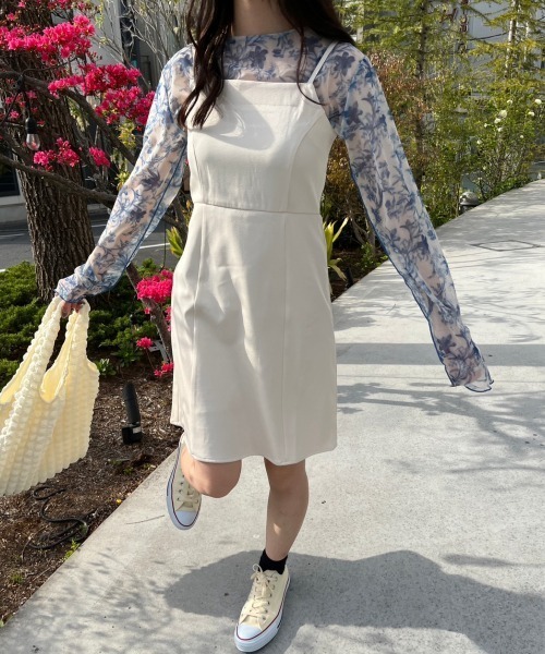 nemne store（ネンネストア）の「【低身長用サイズあり】ミニキャミワンピース（ワンピース・レディース・アイボリー/ブラック・SMALL/MEDIUM）」の6枚目の写真