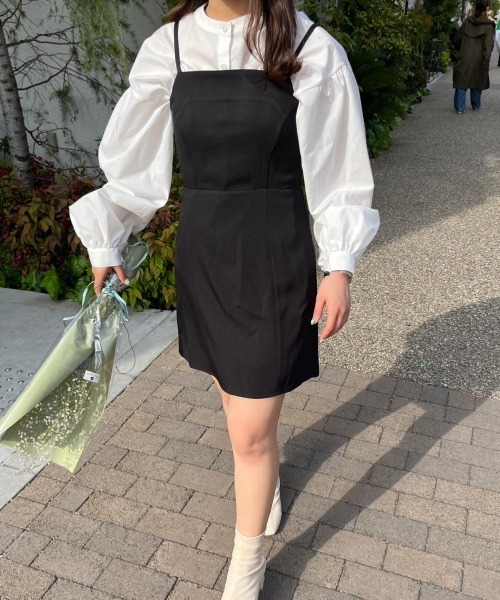 nemne store（ネンネストア）の「【低身長用サイズあり】ミニキャミワンピース（ワンピース・レディース・アイボリー/ブラック・SMALL/MEDIUM）」の10枚目の写真