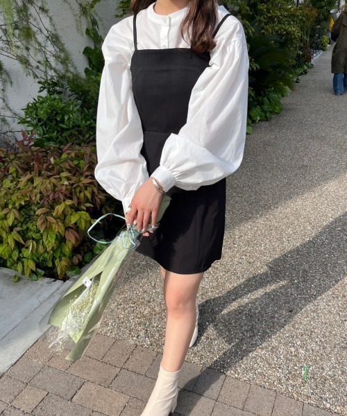 nemne store（ネンネストア）の「【低身長用サイズあり】ミニキャミワンピース（ワンピース・レディース・アイボリー/ブラック・SMALL/MEDIUM）」の11枚目の写真