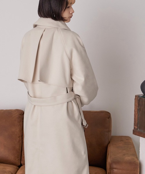 Fashion Letter(ファッションレター)の「アレンジカラー フラップロングコート(ステンカラーコート・レディース・アイボリー/キャメル/ブラウン・M)」の7枚目の写真