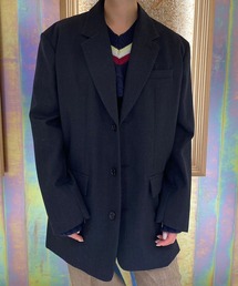 【INSCRIRE / アンスクリア】Chalk Stripe Over Box Jacket / オーバージャケット