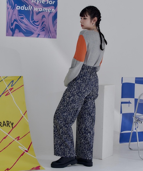 miette（ミエット）の「シアー切替スリーブニット（ニット/セーター・レディース・ブラック/グレー/ネイビー/チャコール/カーキ/アイボリー・FREE）」の15枚目の写真