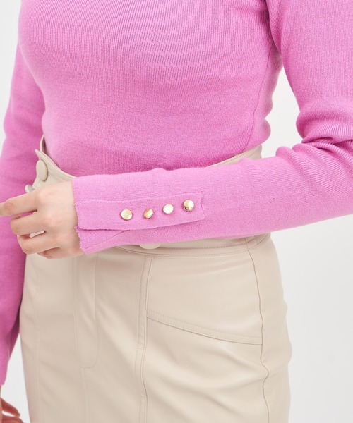 ROYAL PARTY(ロイヤルパーティー)の「ウォッシャブルオープンネック長袖リブニットトップス(ニット/セーター・レディース・ピンク/オレンジ/その他1/ブラック/オフホワイト・FREE)」の13枚目の写真