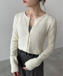 【ハンドウォッシャブル】カールヤーンコンパクトクルーカーディガン