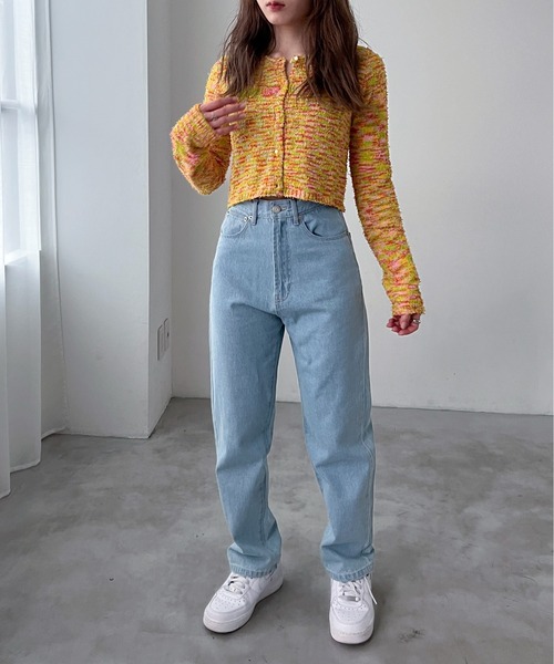 EPIMI E'PIMMY(エピミエピミー)の「【ハンドウォッシャブル】カールヤーンコンパクトクルーカーディガン(カーディガン/ボレロ・レディース・ピンク/カラフル/オフホワイト/ブルー/グレー/ワインレッド・MEDIUM)」の10枚目の写真