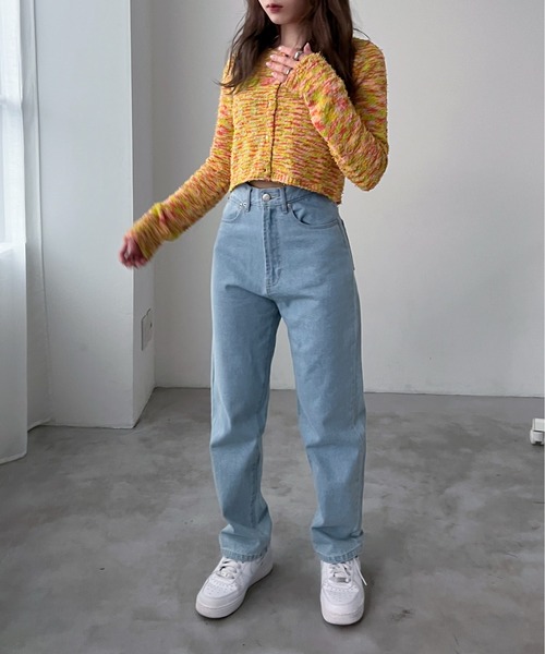 EPIMI E'PIMMY(エピミエピミー)の「【ハンドウォッシャブル】カールヤーンコンパクトクルーカーディガン(カーディガン/ボレロ・レディース・ピンク/カラフル/オフホワイト/ブルー/グレー/ワインレッド・MEDIUM)」の9枚目の写真