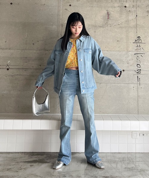 EPIMI E'PIMMY(エピミエピミー)の「【ハンドウォッシャブル】カールヤーンコンパクトクルーカーディガン(カーディガン/ボレロ・レディース・ピンク/カラフル/オフホワイト/ブルー/グレー/ワインレッド・MEDIUM)」の12枚目の写真