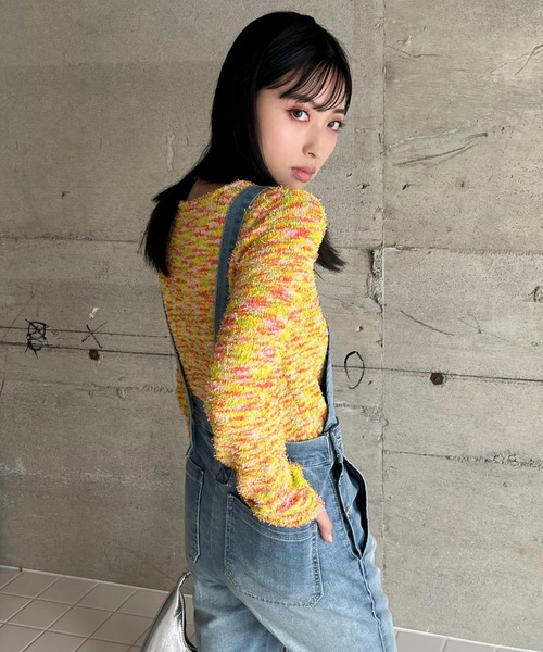 EPIMI E'PIMMY(エピミエピミー)の「【ハンドウォッシャブル】カールヤーンコンパクトクルーカーディガン(カーディガン/ボレロ・レディース・ピンク/カラフル/オフホワイト/ブルー/グレー/ワインレッド・MEDIUM)」の15枚目の写真