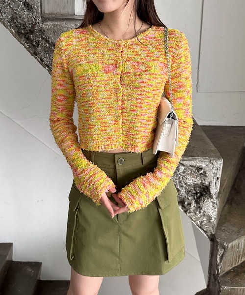 EPIMI E'PIMMY(エピミエピミー)の「【ハンドウォッシャブル】カールヤーンコンパクトクルーカーディガン(カーディガン/ボレロ・レディース・ピンク/カラフル/オフホワイト/ブルー/グレー/ワインレッド・MEDIUM)」の21枚目の写真