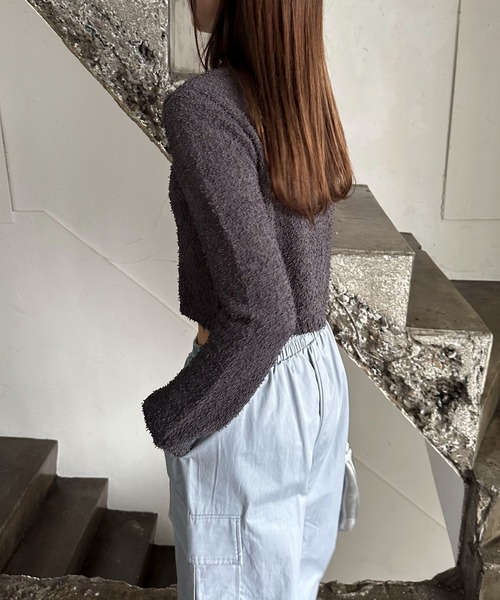 EPIMI E'PIMMY(エピミエピミー)の「【ハンドウォッシャブル】カールヤーンコンパクトクルーカーディガン(カーディガン/ボレロ・レディース・ピンク/カラフル/オフホワイト/ブルー/グレー/ワインレッド・MEDIUM)」の18枚目の写真