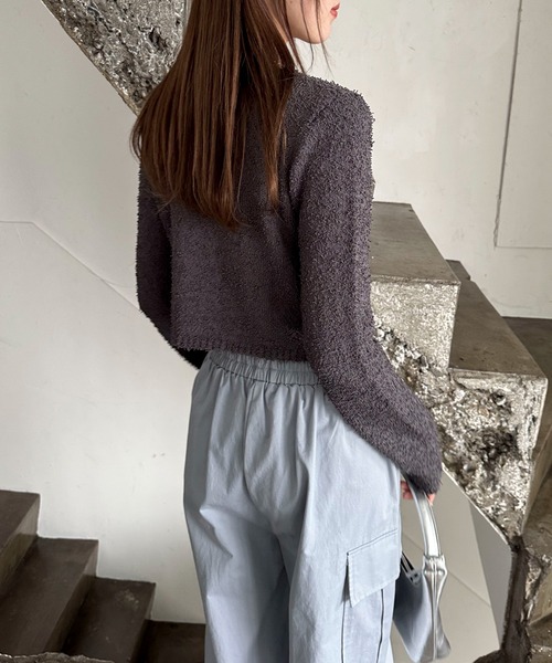 EPIMI E'PIMMY(エピミエピミー)の「【ハンドウォッシャブル】カールヤーンコンパクトクルーカーディガン(カーディガン/ボレロ・レディース・ピンク/カラフル/オフホワイト/ブルー/グレー/ワインレッド・MEDIUM)」の17枚目の写真