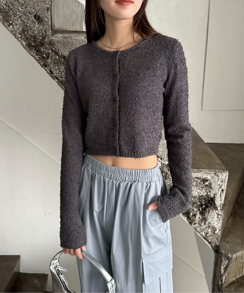 EPIMI E'PIMMY(エピミエピミー)の「【ハンドウォッシャブル】カールヤーンコンパクトクルーカーディガン(カーディガン/ボレロ・レディース・ピンク/カラフル/オフホワイト/ブルー/グレー/ワインレッド・MEDIUM)」の20枚目の写真