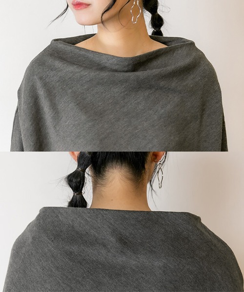 Felt-Maglietta（フェルトマリエッタ）の「変形ボトルネックアシメニット（ニット/セーター・レディース・ブラック/チャコールグレー・LL～3L/M-L）」の8枚目の写真