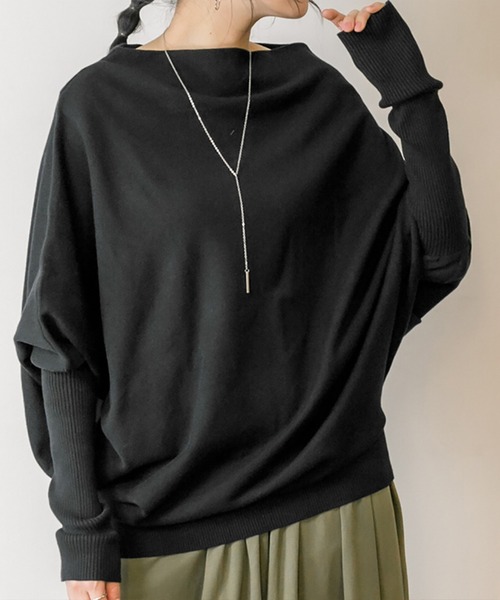 Felt-Maglietta（フェルトマリエッタ）の「変形ボトルネックアシメニット（ニット/セーター・レディース・ブラック/チャコールグレー・LL～3L/M-L）」の11枚目の写真