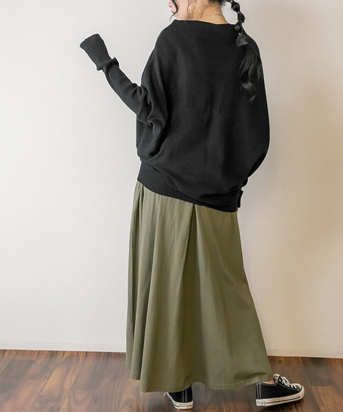 Felt-Maglietta（フェルトマリエッタ）の「変形ボトルネックアシメニット（ニット/セーター・レディース・ブラック/チャコールグレー・LL～3L/M-L）」の13枚目の写真