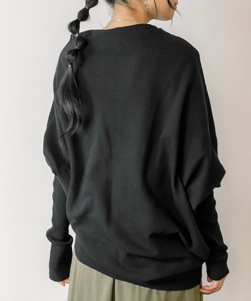 Felt-Maglietta（フェルトマリエッタ）の「変形ボトルネックアシメニット（ニット/セーター・レディース・ブラック/チャコールグレー・LL～3L/M-L）」の16枚目の写真