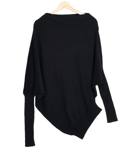 Felt-Maglietta（フェルトマリエッタ）の「変形ボトルネックアシメニット（ニット/セーター・レディース・ブラック/チャコールグレー・LL～3L/M-L）」の18枚目の写真