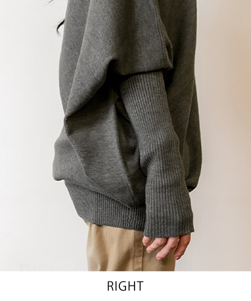 Felt-Maglietta（フェルトマリエッタ）の「変形ボトルネックアシメニット（ニット/セーター・レディース・ブラック/チャコールグレー・LL～3L/M-L）」の22枚目の写真