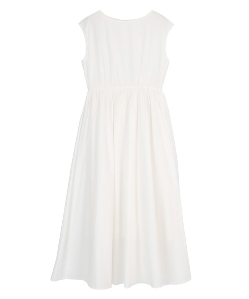 フレンチスリーブギャザーフレアワンピース