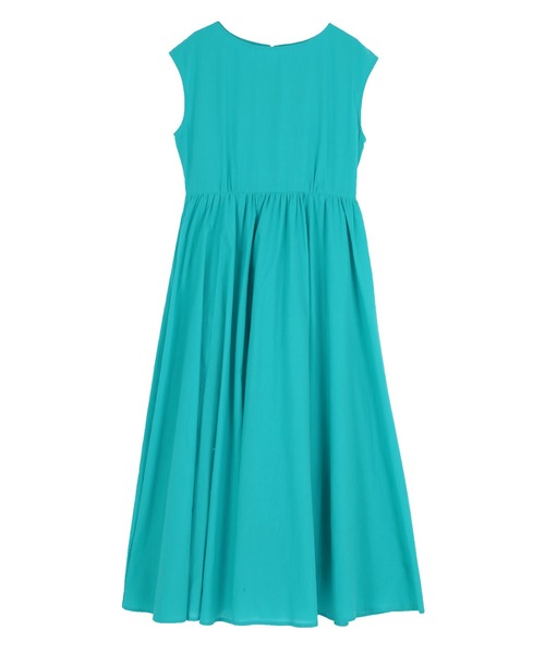 フレンチスリーブギャザーフレアワンピース