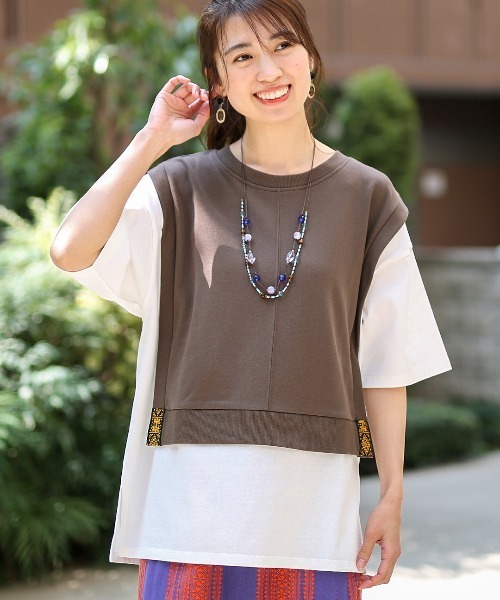 スクエアレイヤードプルオーバー（Tシャツ/カットソー