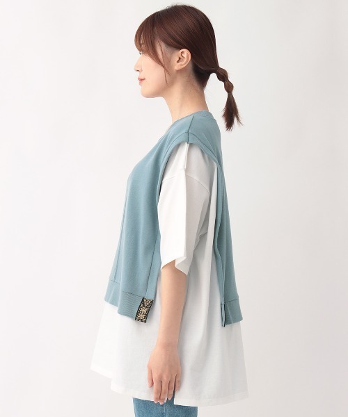 tシャツ スクエアレイヤードプルオーバー レディース スクエアレイヤードプルオーバー（Tシャツ/カットソー