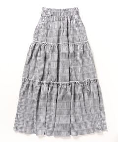 新品未使用 HOLIDAY ウォッシュドチェックラッフルストラップミニスカート セール】WASHED CHECK RUFFLE STRAP MINI SKIRT ウォッシュド
