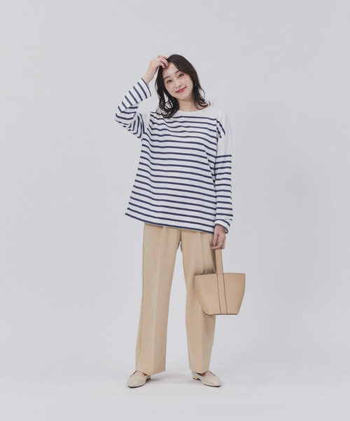 HONEYSUCKLE ROSE(ハニーサックルローズ)の「【HONEYSUCKLE ROSE】パネルボーダーロンT(Tシャツ/カットソー・レディース・ネイビー/グレー/ブラック・M/L)」の7枚目の写真
