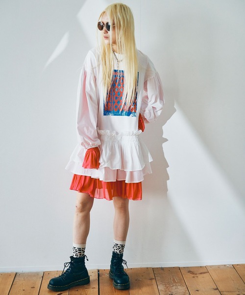 RNA(アールエヌエー)の「D1612 布帛コンビデザインミニワンピ(ワンピース・レディース・ホワイト/ブラック/レッド・MEDIUM)」の8枚目の写真