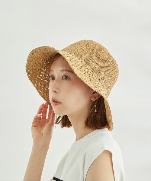 ROPE' PICNIC（ロペピクニック）の「変わり細編みつば広ハット（ハット・レディース・ベージュ/ブラウン系その他3・FREE）」の2枚目の写真