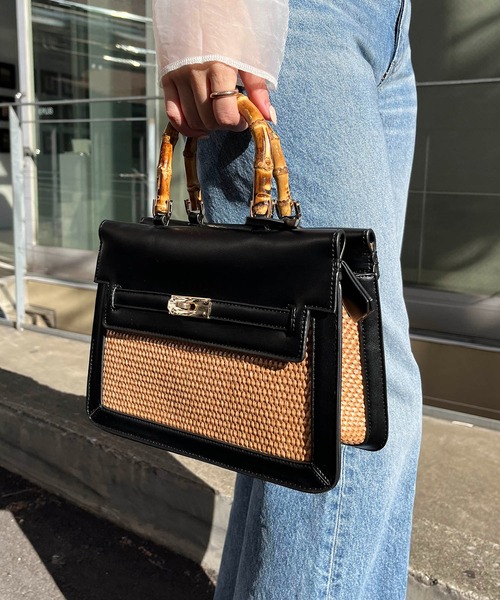 CAPRICIEUX LE'MAGE（カプリシューレマージュ）の「〈LE VERNIS/ル・ベルニ〉ザツザイMIXボストンバッグ（ハンドバッグ・レディース・ブラック/キャメル・FREE）」の12枚目の写真