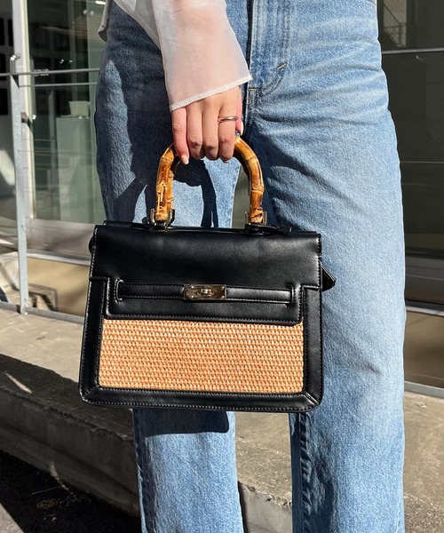 CAPRICIEUX LE'MAGE（カプリシューレマージュ）の「〈LE VERNIS/ル・ベルニ〉ザツザイMIXボストンバッグ（ハンドバッグ・レディース・ブラック/キャメル・FREE）」の14枚目の写真