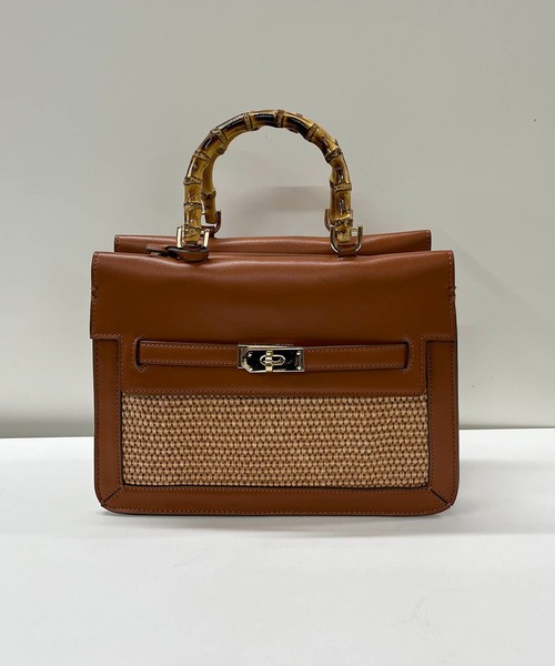 CAPRICIEUX LE'MAGE（カプリシューレマージュ）の「〈LE VERNIS/ル・ベルニ〉ザツザイMIXボストンバッグ（ハンドバッグ・レディース・ブラック/キャメル・FREE）」の8枚目の写真