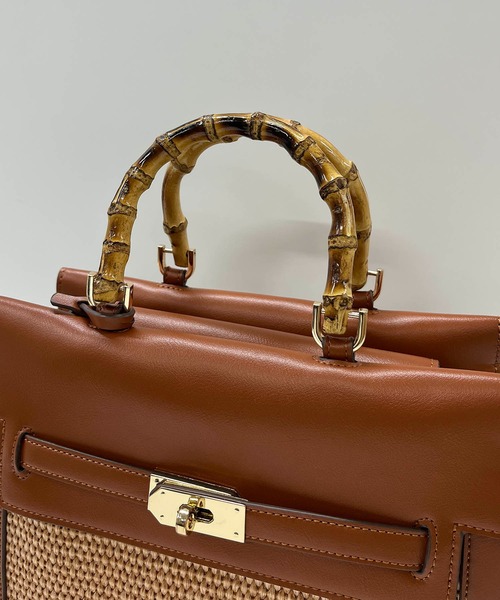 CAPRICIEUX LE'MAGE（カプリシューレマージュ）の「〈LE VERNIS/ル・ベルニ〉ザツザイMIXボストンバッグ（ハンドバッグ・レディース・ブラック/キャメル・FREE）」の17枚目の写真