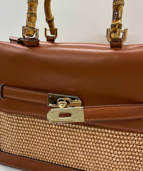 CAPRICIEUX LE'MAGE（カプリシューレマージュ）の「〈LE VERNIS/ル・ベルニ〉ザツザイMIXボストンバッグ（ハンドバッグ・レディース・ブラック/キャメル・FREE）」の4枚目の写真