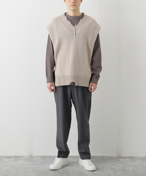 Maison Margiela（メゾンマルジェラ）の「【MAISON MARGIELA / メゾン マルジェラ】Destroyed cotton vest（ベスト・メンズ・アイボリー・MEDIUM）」の3枚目の写真