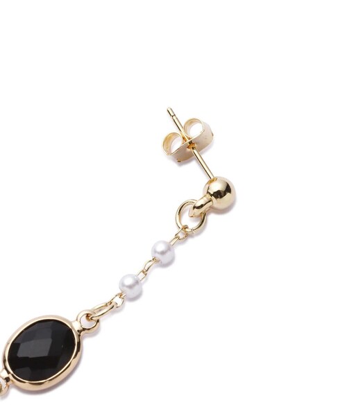 EDIT COLOGNE（エディットコロン）の「ロングパールピアス（ピアス（両耳用）・レディース・グリーン/ブラック・ﾌﾘ-）」の3枚目の写真