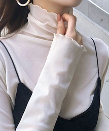 メロートップス タートルネック メロー シアー カットソー インナートップス