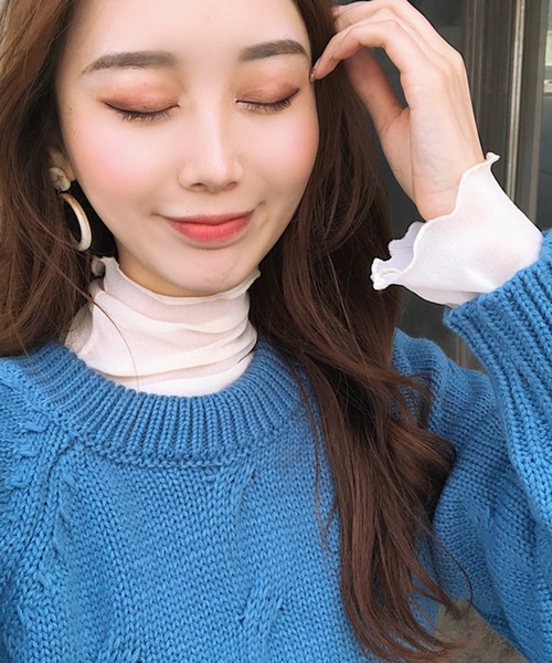 ALTROSE（アルトローズ）の「メロートップス タートルネック メロー シアー カットソー インナートップス（Tシャツ/カットソー・レディース・ホワイト/アイボリー/ブラック/グレー・FREE）」の15枚目の写真