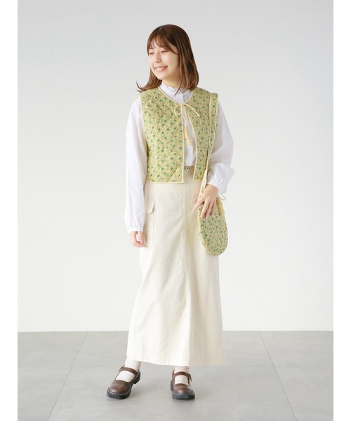 ehka sopo（エヘカソポ）の「小花柄キルティングバッグ（ショルダーバッグ・レディース・ブラック/オフホワイト/イエロー・ﾌﾘ-）」の20枚目の写真