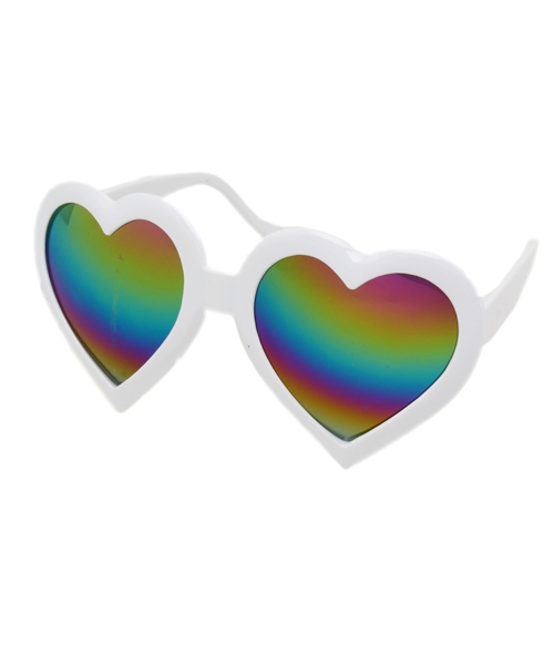 WEGO（ウィゴー）の「WEGO/ハートミラーサングラス（サングラス・レディース・サックスブルー/レッド/ライトピンク/ホワイト/イエロー系その他/イエロー/ライトパープル/ブラック・FREE）」の2枚目の写真