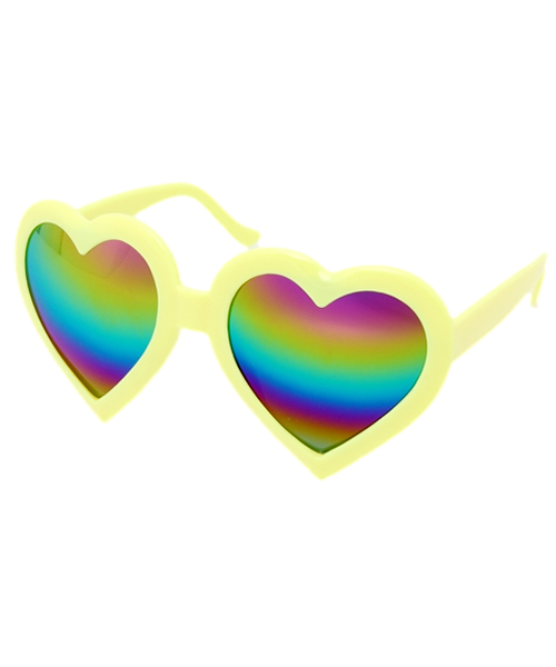 WEGO（ウィゴー）の「WEGO/ハートミラーサングラス（サングラス・レディース・サックスブルー/レッド/ライトピンク/ホワイト/イエロー系その他/イエロー/ライトパープル/ブラック・FREE）」の6枚目の写真