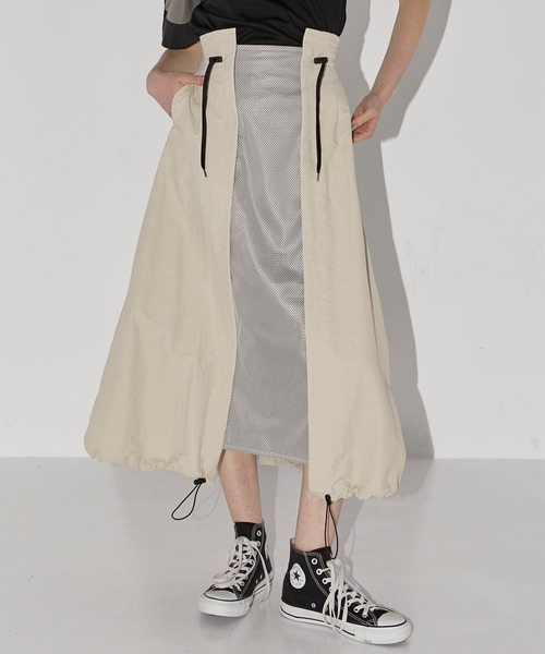 CITY TOKYO(シティトウキョウ)の「2wayマルチドッキングスカート(スカート・レディース・カーキ/ブラック/ベージュ・1/2)」の3枚目の写真