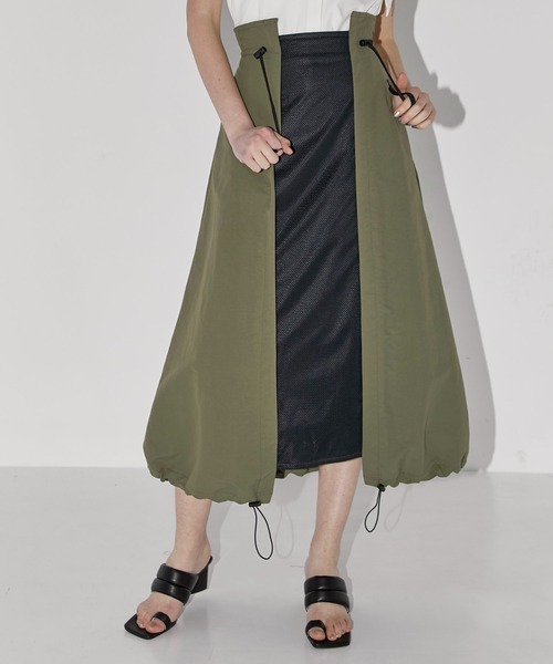 CITY TOKYO(シティトウキョウ)の「2wayマルチドッキングスカート(スカート・レディース・カーキ/ブラック/ベージュ・1/2)」の1枚目の写真